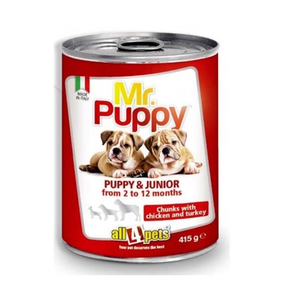 Mr. Puppy Wet Food Chunks With Chicken And Turkey-415 gms